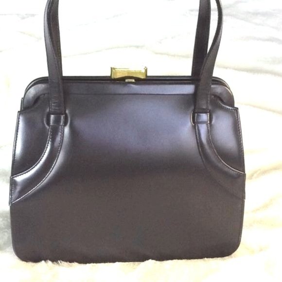 Dofan Handbags - Vintage Leather Handbag Made In France By Dofan